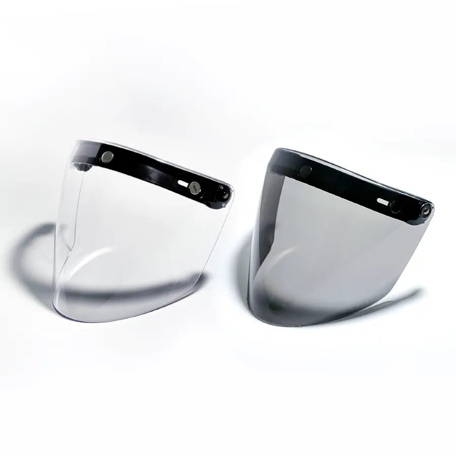 CLEAR TW02 Retro Helmet Visor Universal 3 Snap Shield