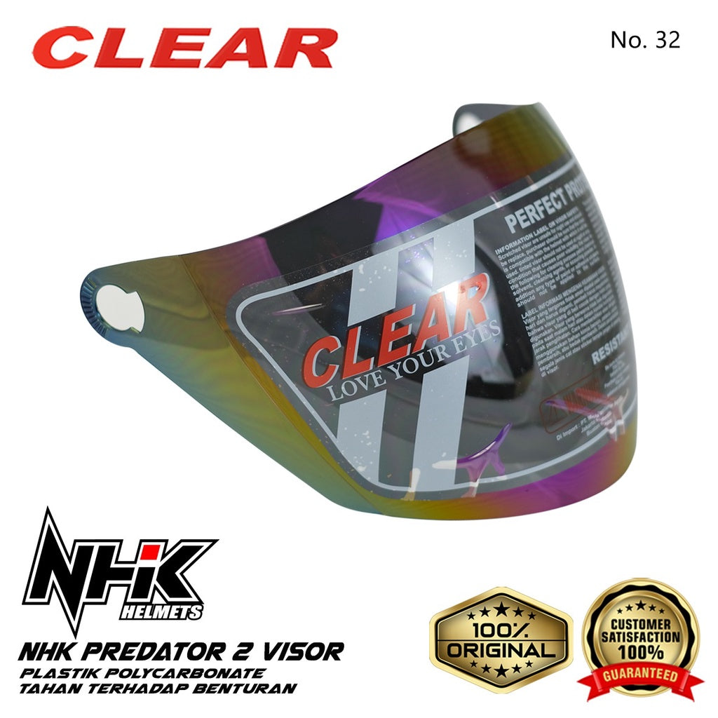 Mirror Helm / Visor Helm CLEAR NHK Predator 2 (No.32) - Rainbow47