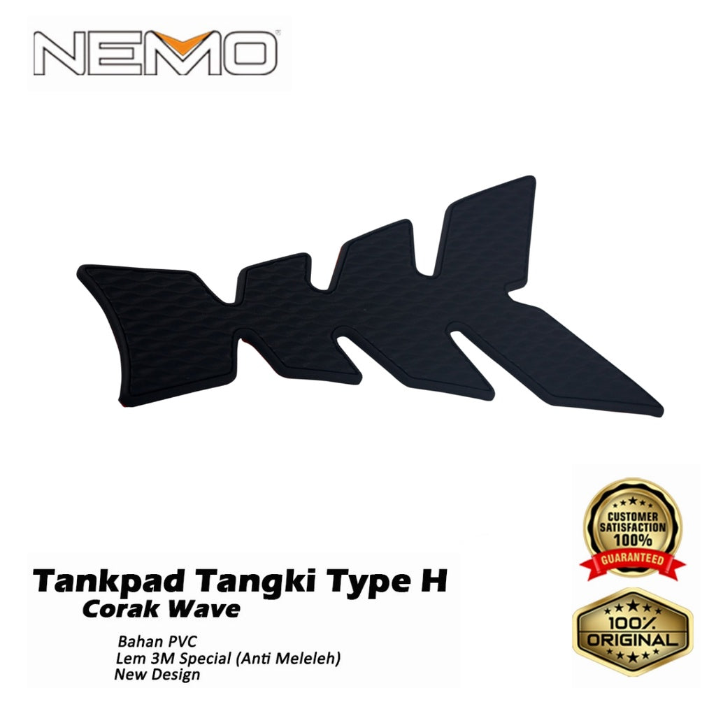 Nemo Tank Pad Rubber / Rubber Tengah Universal Type H Corak Wave
