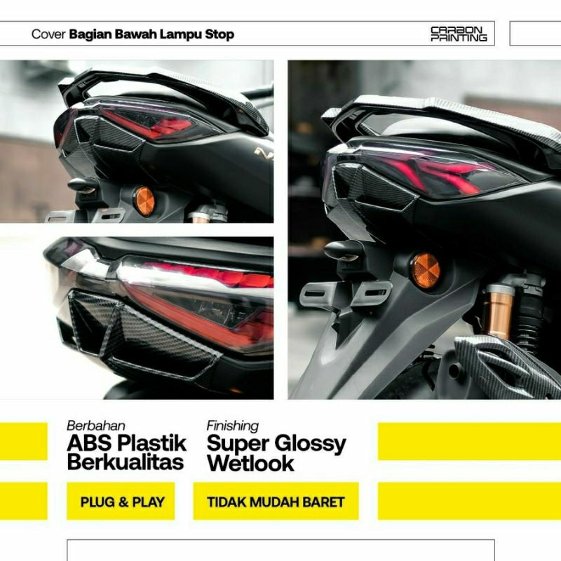 NEMO Cover Bagian Lower Tail Light Yamaha AllNew NMAX Carbon