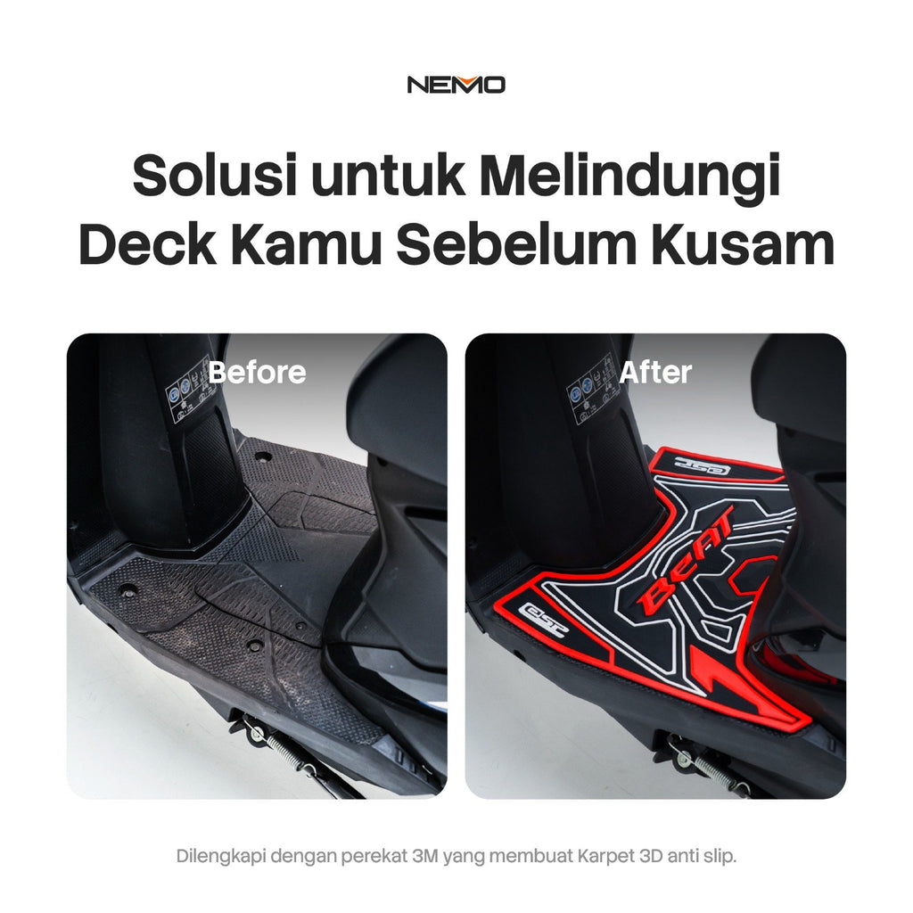 NEMO Floor Mat Rubber Tebal 3D Honda Beat Deluxe Gen 2 / K1AL