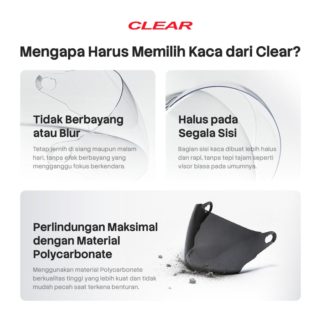 Clear Mirror Helm No 27 Helm Honda / Ink CX 22 / BMC 550 / KYT Forza
