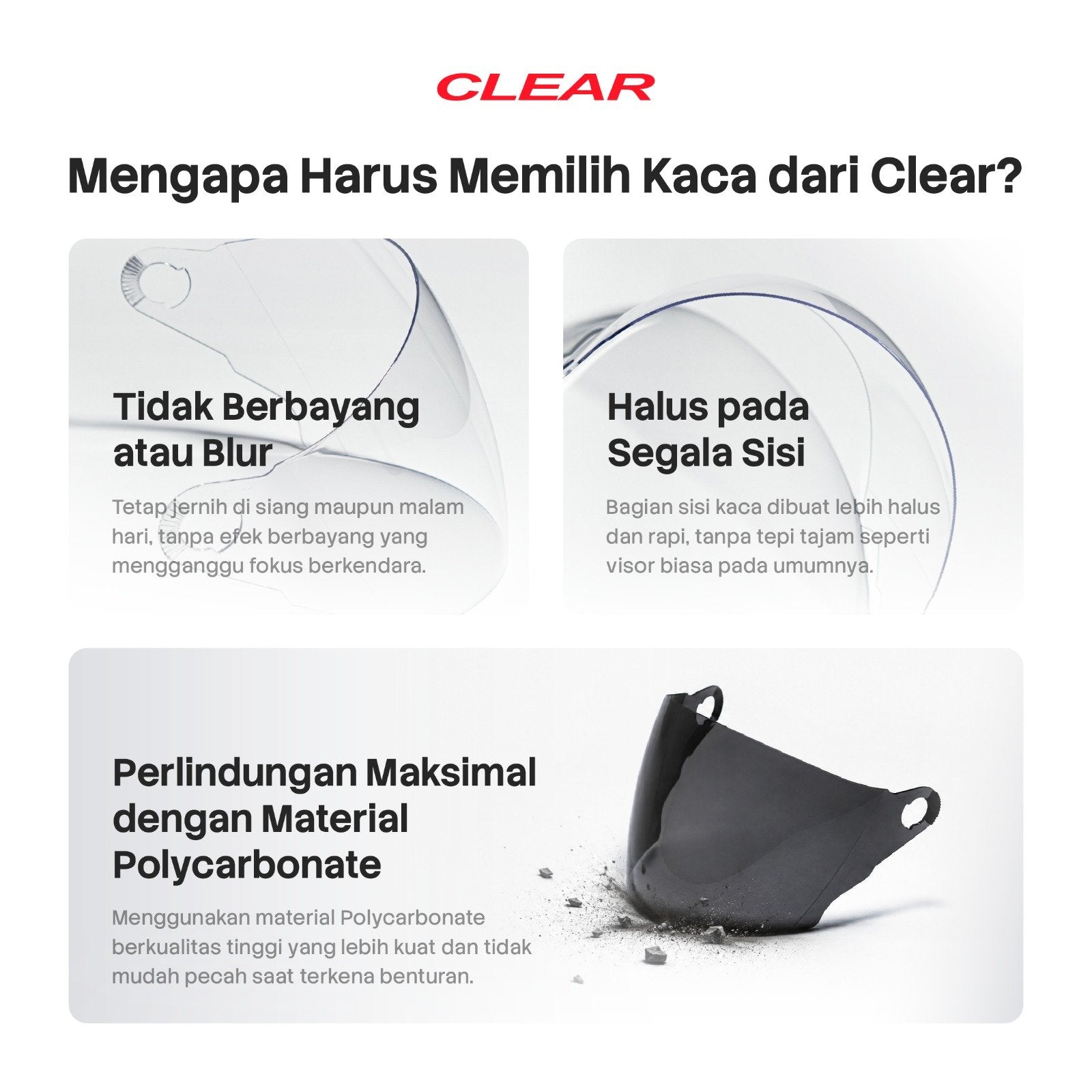 Clear Mirror Helm No 27 Helm Honda / Ink CX 22 / BMC 550 / KYT Forza
