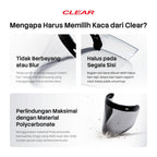 Clear Mirror Helm Visor TW02 Helm Retro Universal 3 Kancing
