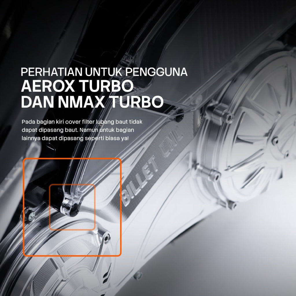 Nemo Cover Air Filter Flat Transparent Aerox (Connected, Alpha, Turbo) and NMAX (Connected, Turbo, Neo)