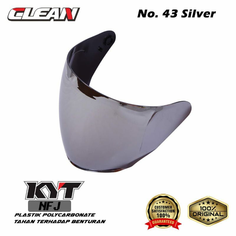 CLEAN Mirror Helm (No.43) KYT Half face NFJ Silver - Alternate View