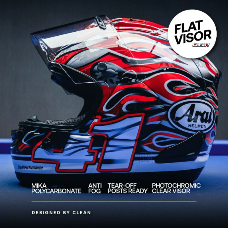 CLEAN Mirror Helm Arai RX-7X / Astro GX Flat Photochromic (48A) Clear - Alternate View