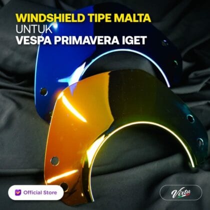 Windshield Iridium Type Shark Vespa Piaggio Primavera Tipe Shark - Biru